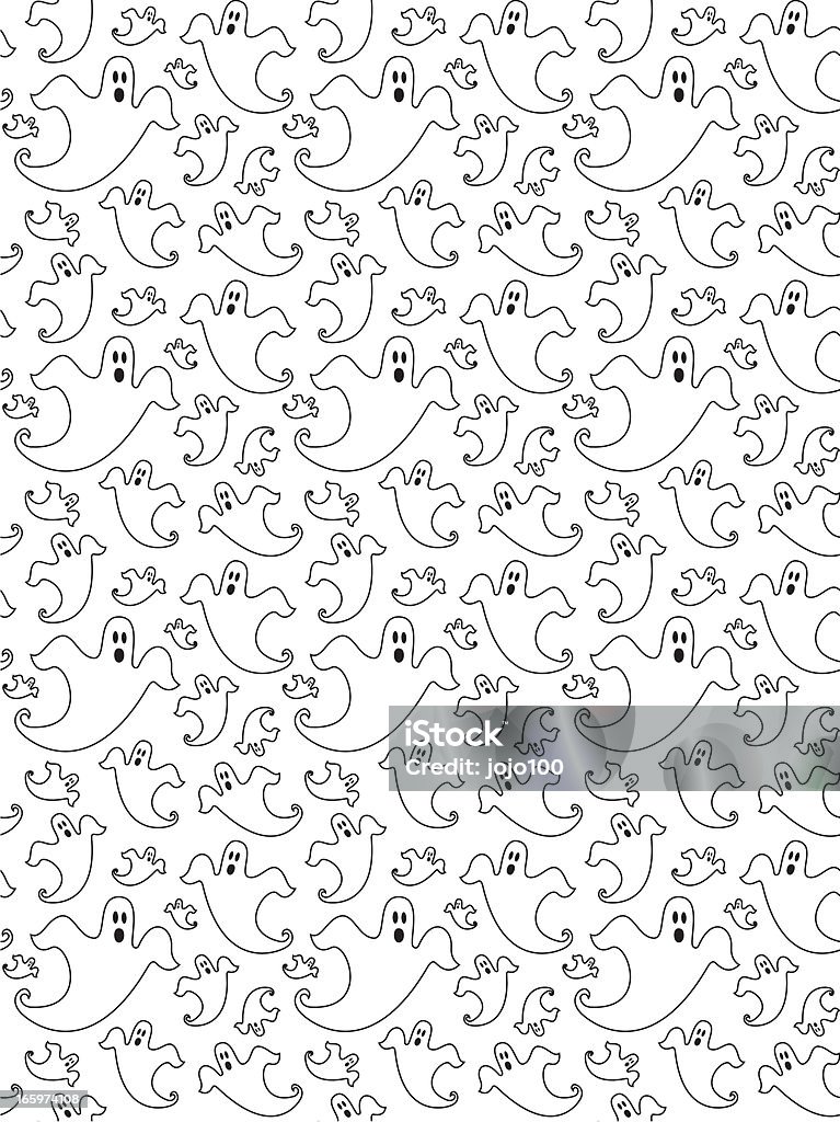 Halloween Ghost Pattern Seamless Repeat Fun Halloween haunting ghost pattern in a seamless repeat. In outline on a plain background. Halloween stock vector