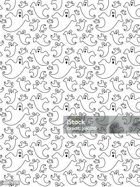 Halloween Ghost Pattern Seamless Repeat Stock Illustration - Download Image Now - Halloween, Vertical, Backgrounds