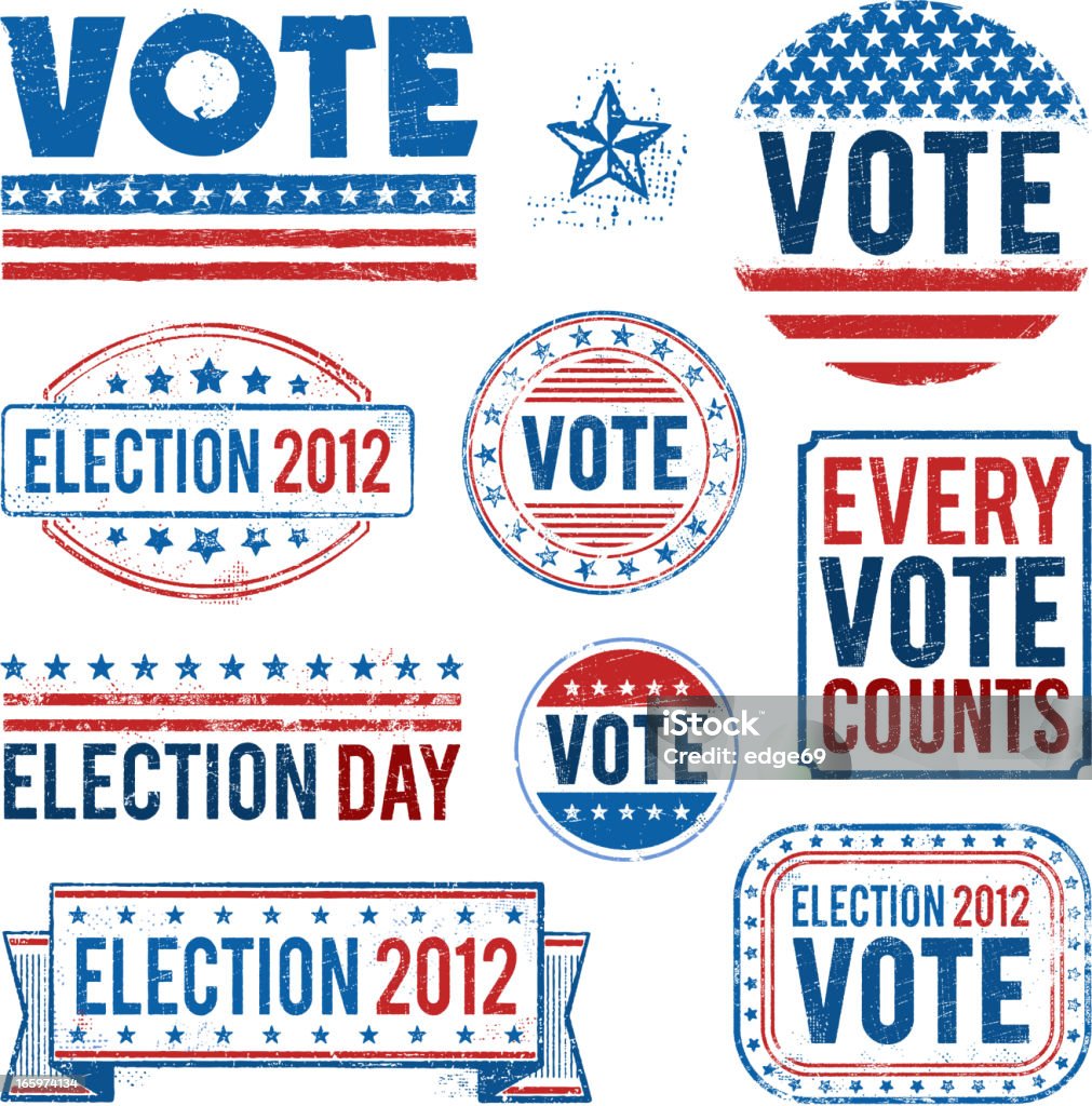 Wybory głosowania elementy - Grafika wektorowa royalty-free (Głosowanie)