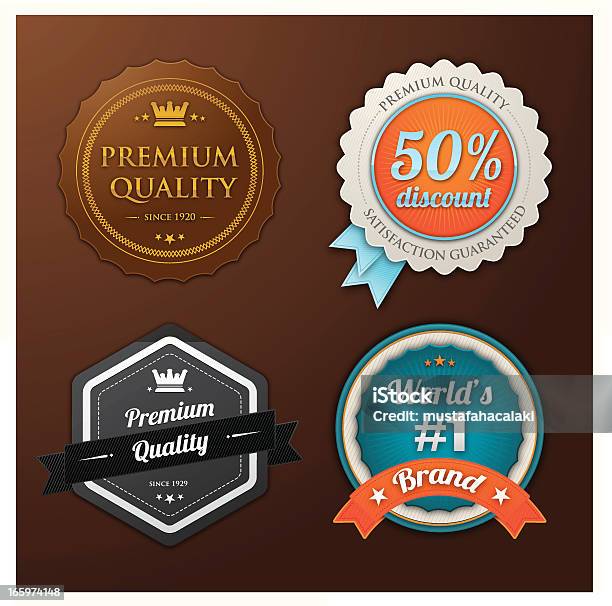 Premium Qualität Abzeichen Stock Vektor Art und mehr Bilder von 100 Prozent - 100 Prozent, Abmachung, Abzeichen