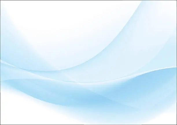 Vector illustration of An abstract light blue and white wavy background