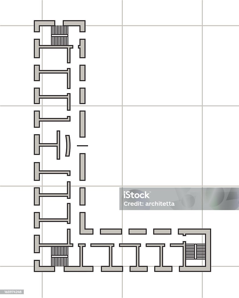 Plano de arquitetura de Letra L - Vetor de Abstrato royalty-free