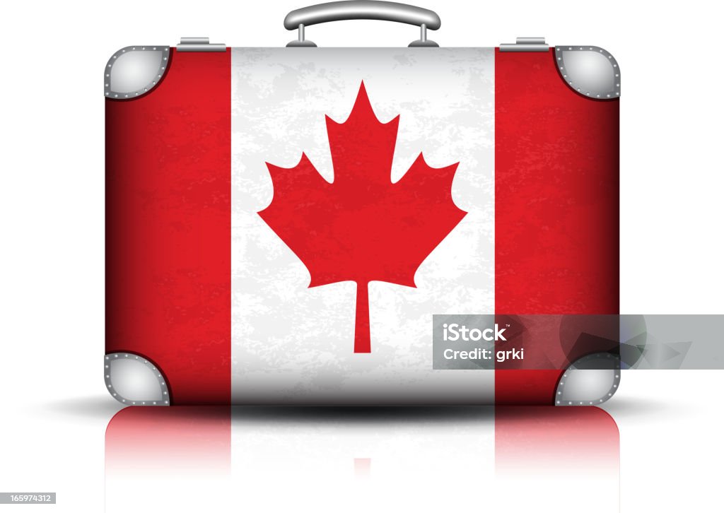 Canadian suitcase EPS10. Opacity and Transparency (Multiply and Screen) used. Bag stock vector