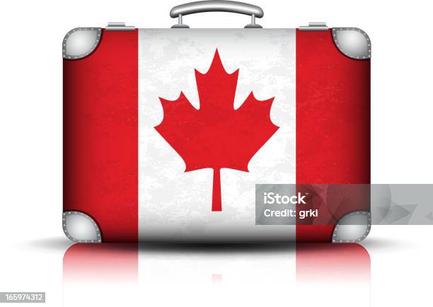 Canadian Suitcase Stock Illustration - Download Image Now - Bag, Canada, Flag