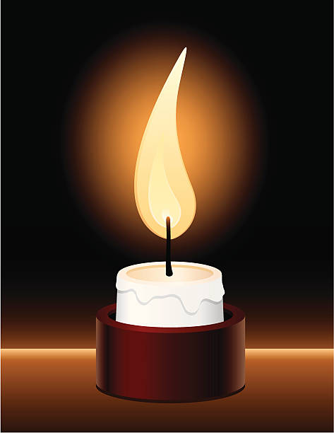 свеча в стакане - memorial vigil candlelight candle memorial service stock illustrations