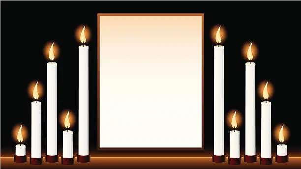 Vector illustration of Candlelight Vigil