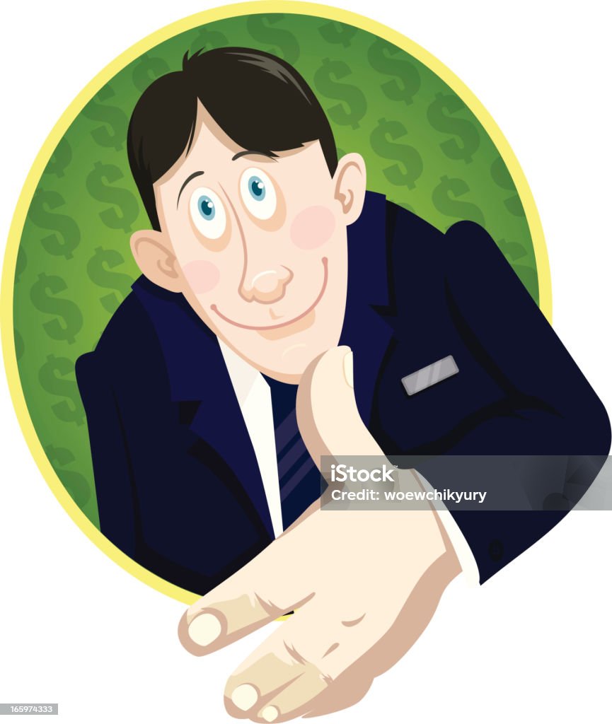 young businessman young businessman friendly holds out his hand Adult stock vector