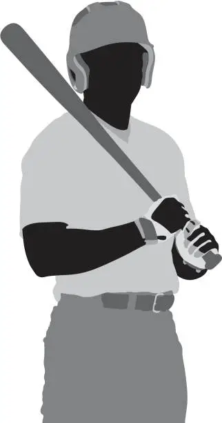 Vector illustration of Silhouette of a baseball player