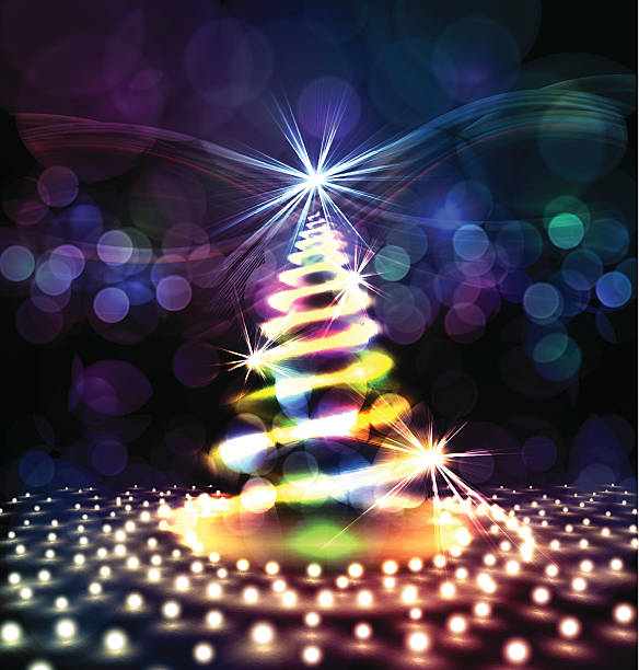 クリスマスクリスマスツリー - christmas defocused selective focus christmas tree点のイラスト素材／クリップアート素材／マンガ素材／アイコン素材