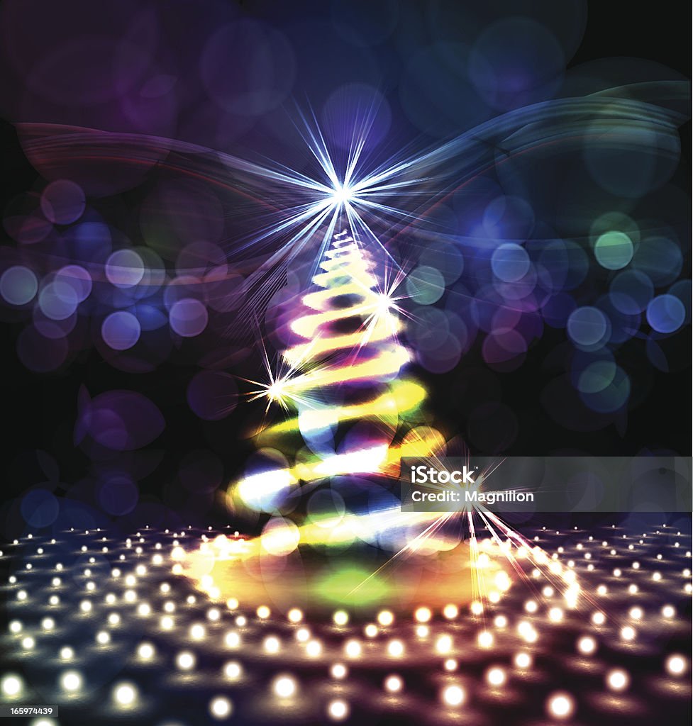 Christmas Tree Abstract Christmas tree with lights. Vector Illustration EPS10 transparency effect. Christmas stock vector