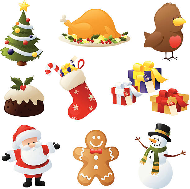 рождество поддержи - bird christmas holly christmas stocking stock illustrations