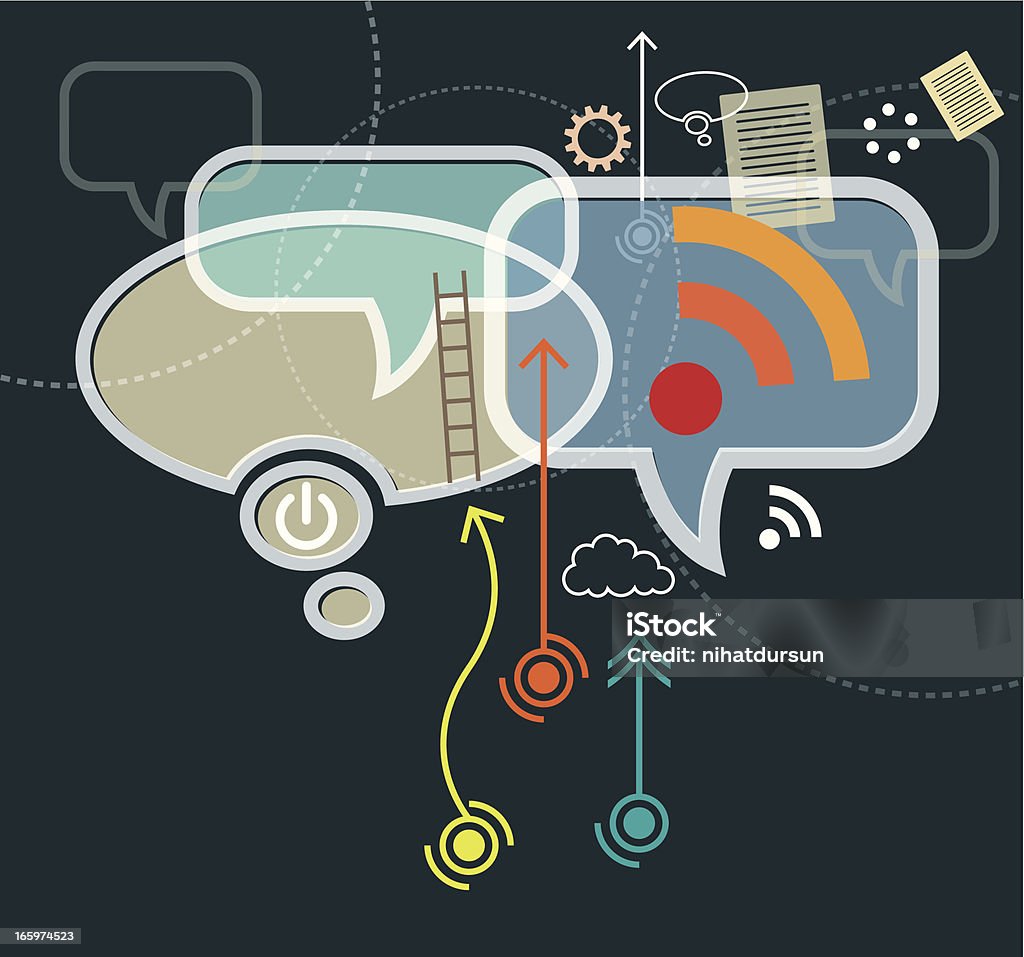 La comunidad Social con expresión de pensamiento - arte vectorial de Alimentar libre de derechos