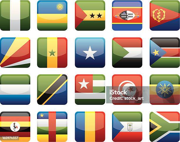 Afrika Flaggenkollektion Stock Vektor Art und mehr Bilder von Atlantikinseln - Atlantikinseln, Eritrea, Flagge