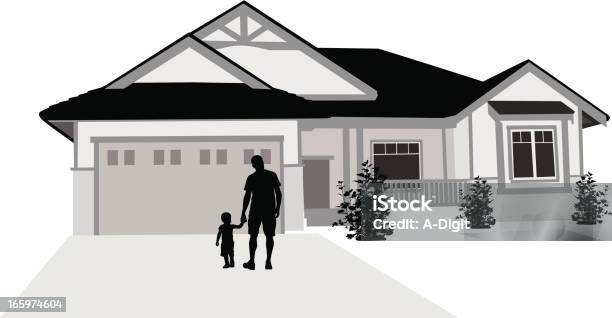 Father In House Vector Fathers Home Vector Silhouette Stock Illustration - Download Image Now ...