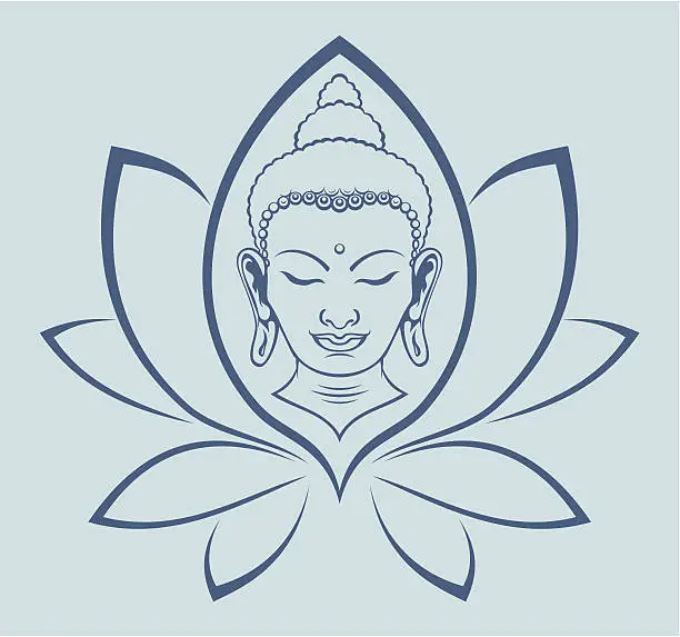 Vector illustration of Buddha face