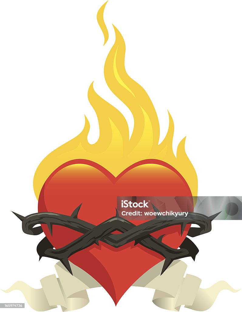 Flamme cœur - clipart vectoriel de Coeur - Symbole d'une idée libre de droits