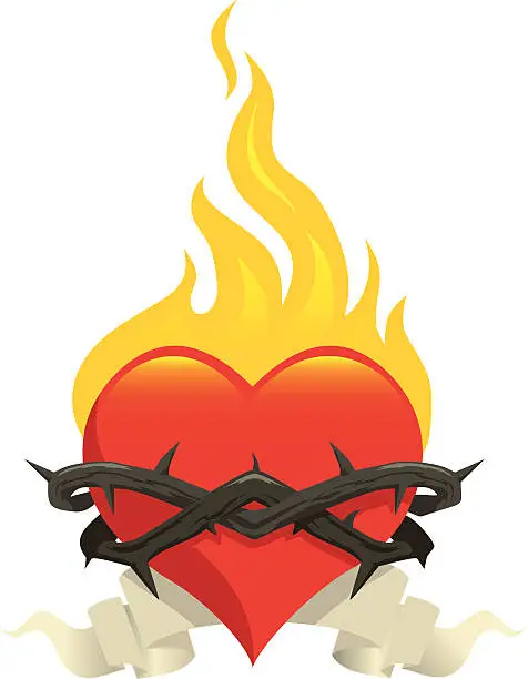 Vector illustration of Flame heart
