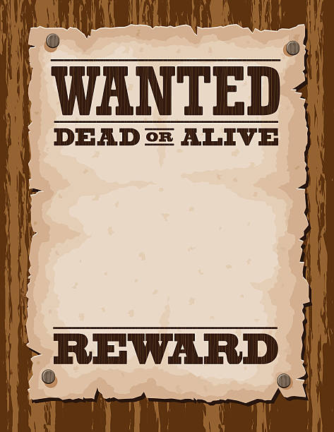 vektor-illustration von wollte poster-vorlage - wanted poster wild west sign wood stock-grafiken, -clipart, -cartoons und -symbole