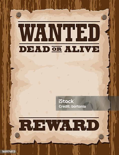 Vector Illustration Of Wanted Poster Template Stock Illustration - Download Image Now - Wanted Poster, Wild West, Poster