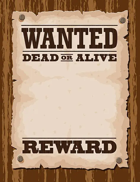 Vector illustration of Vector illustration of wanted poster template