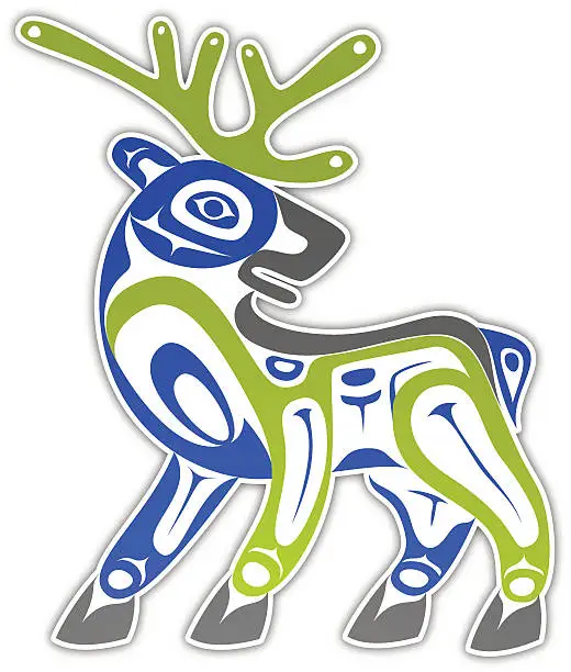 Vector illustration of Deer composition