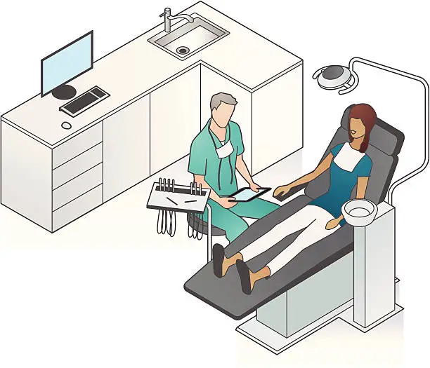 Vector illustration of Dentist with Patient Illustration