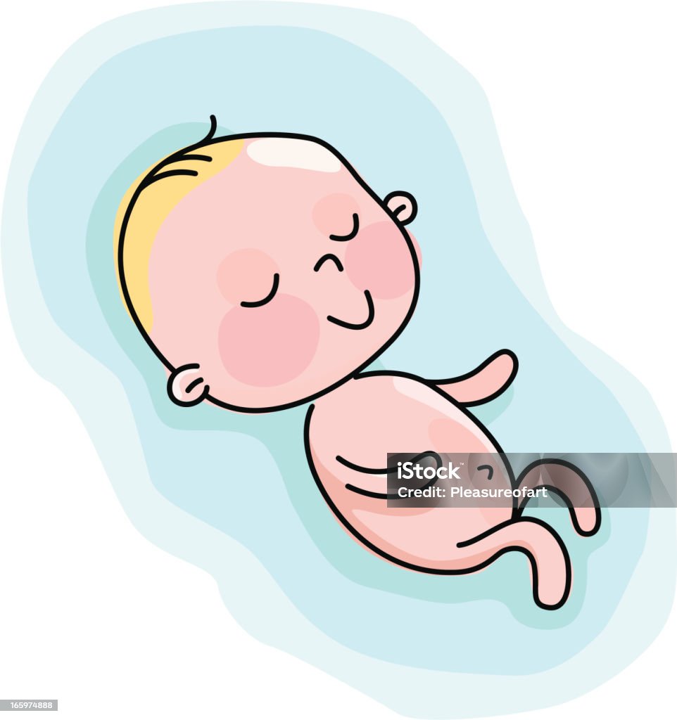 Ilustración del recién nacido Monada little baby dormitorio - arte vectorial de 0-11 meses libre de derechos