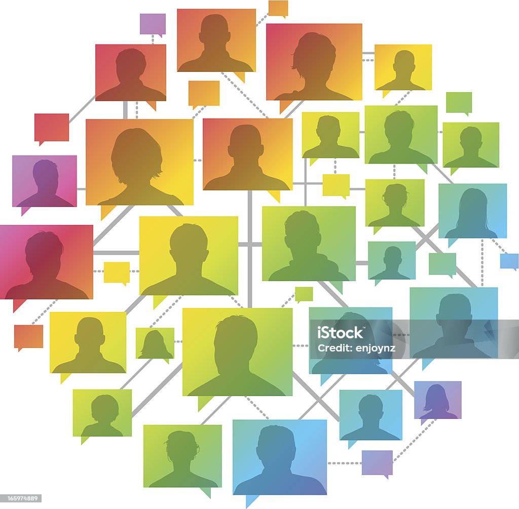 Rainbow Personen Netzwerk - Lizenzfrei Menschen Vektorgrafik
