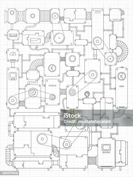 Production Machine Plans Incredible Machine Project Stock Illustration - Download Image Now ...