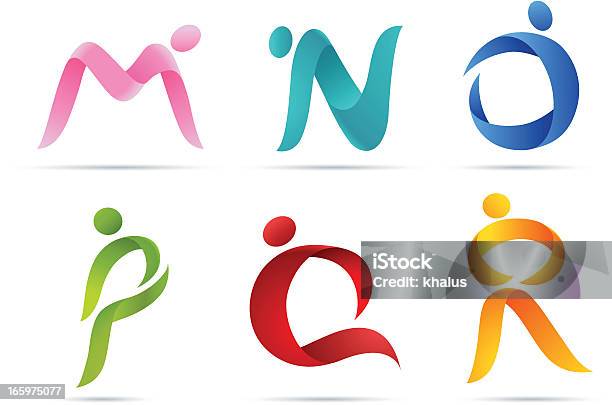 People Alphabet Stock Illustration - Download Image Now - Alphabet, People, Abstract