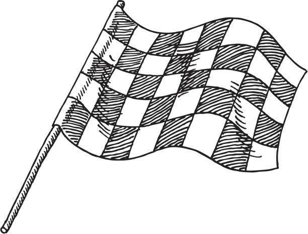 ilustraciones, imágenes clip art, dibujos animados e iconos de stock de bandera de cuadros dibujo - checkered flag illustrations