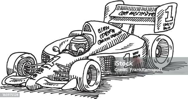 Openwheel Singleseater Racing Car Racecar Drawing Stock Illustration - Download Image Now