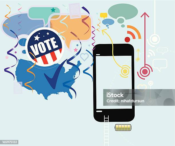 모바일 투표 결과 멀티미디어에 대한 스톡 벡터 아트 및 기타 이미지 - 멀티미디어, Political Party, US Republican Party