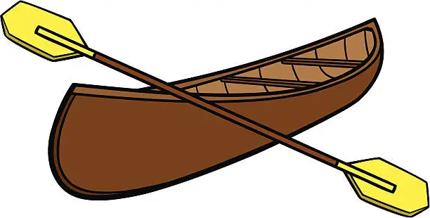 Vector illustration of Canoe & Paddles