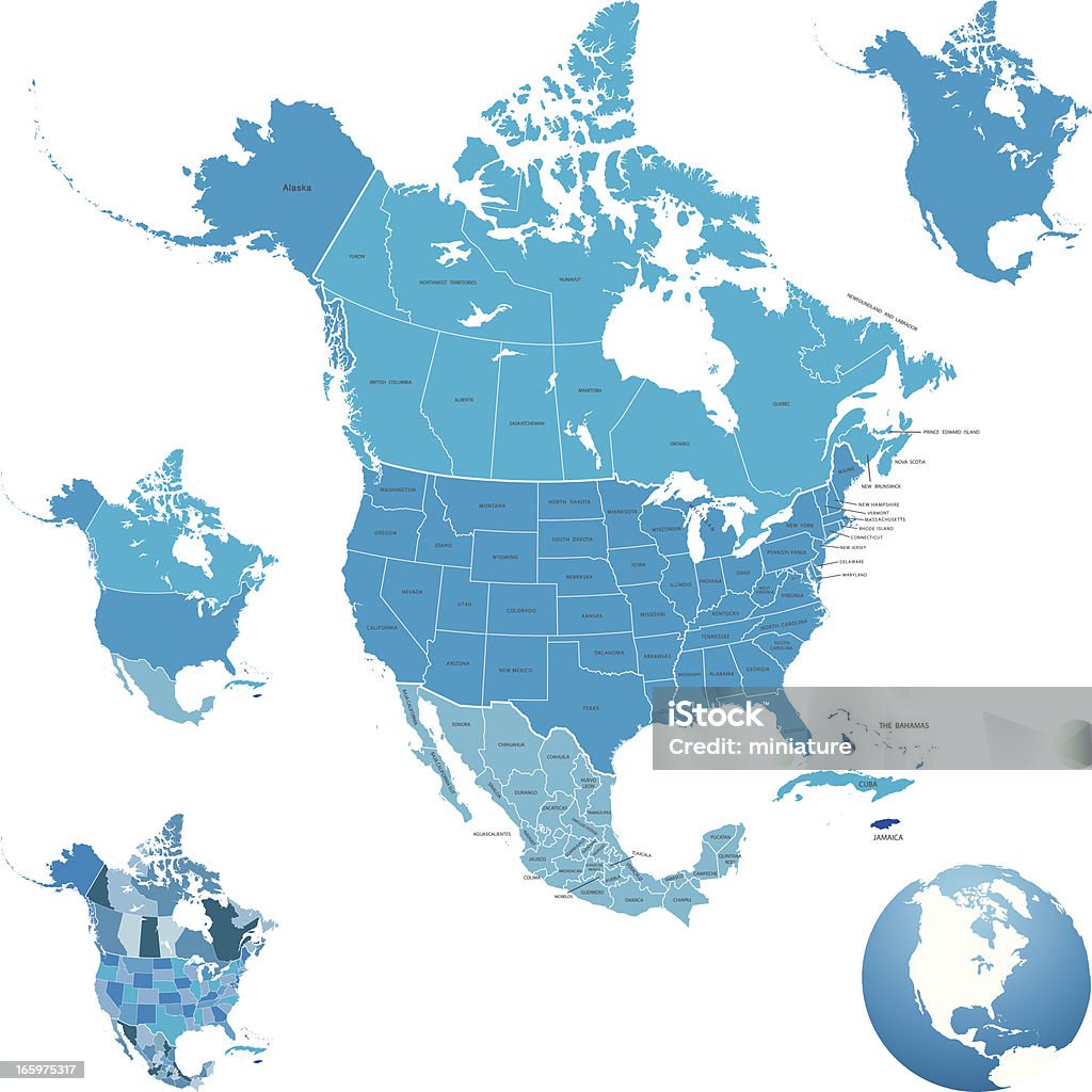 North America - 免版稅地圖圖庫向量圖形