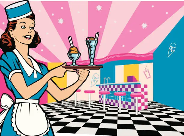 Vector illustration of soda fountain