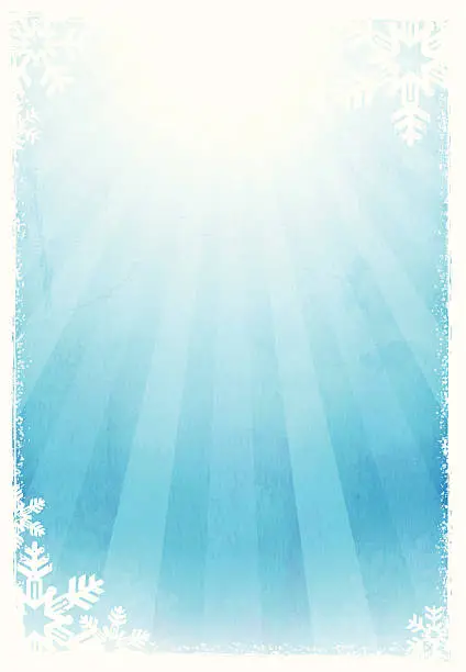 Vector illustration of Grungy Vector Snowflake Sunburst