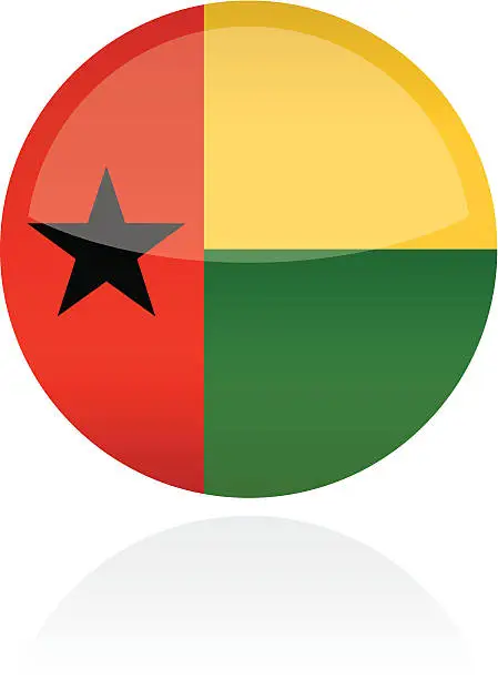 Vector illustration of Guinea Bissau, Africa Flag Button