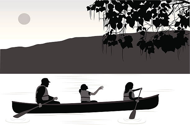 ilustraciones, imágenes clip art, dibujos animados e iconos de stock de kanoe - focus on shadow vacations outdoors digitally generated image