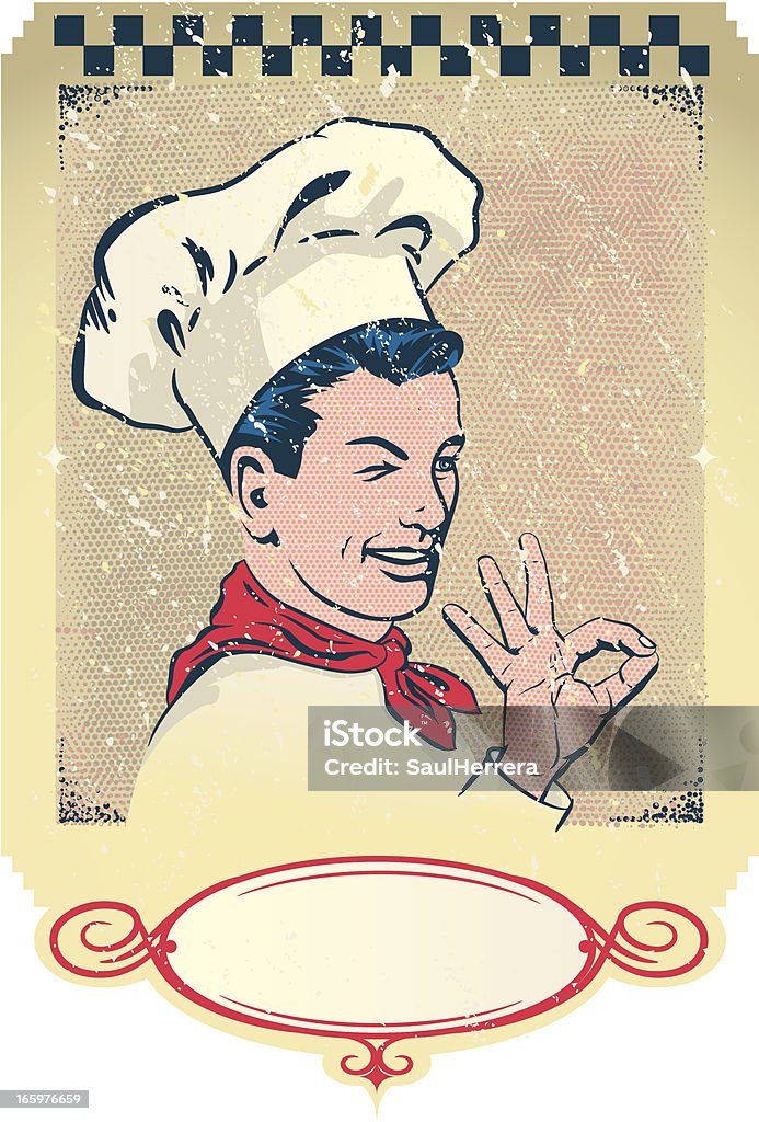 chef retro - arte vettoriale royalty-free di Cuoco