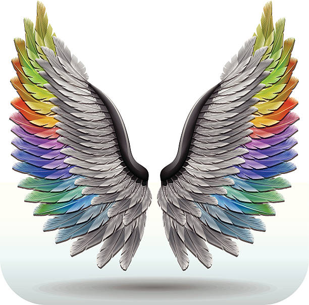 rainbowwings - spread wings点のイラスト素材／クリップアート素材／マンガ素材／アイコン素材