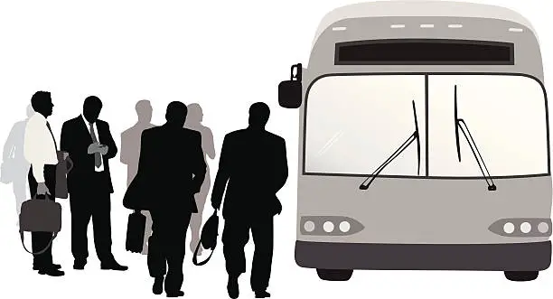 Vector illustration of Business Bus Vector Silhouette