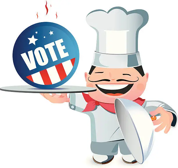 Vector illustration of Vote and Chef