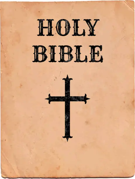 Vector illustration of Old Holy Bible on Grunge Paper