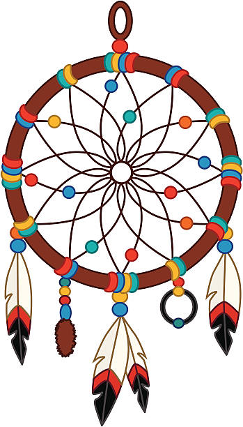 ilustrações de stock, clip art, desenhos animados e ícones de caça-sonhos - native american north american tribal culture symbol dreamcatcher