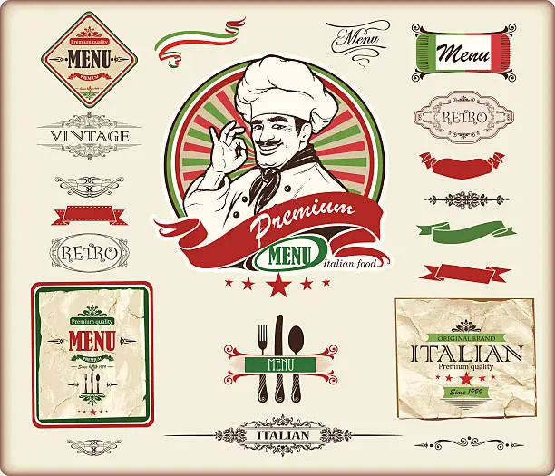 Vector illustration of ITALIAN menu design