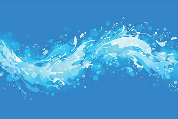 Vector illustration of Blue water splash