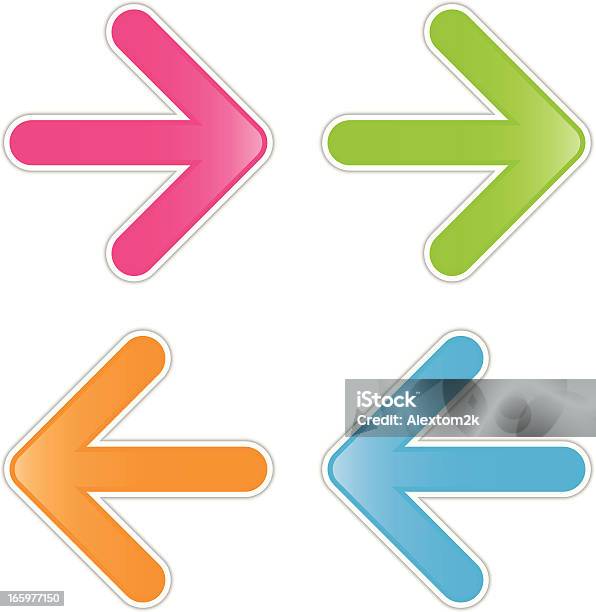 Glossy Arrowns Stock Illustration - Download Image Now - Arrow Symbol, Cut Out, Direction