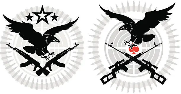 Vector illustration of military emblem