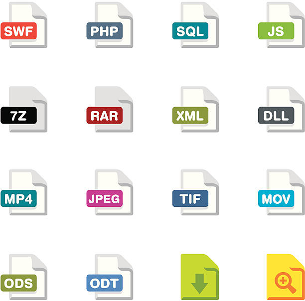 Appico icons — Computer files Computer file extensions / Appico collection's set #7 extensible markup language stock illustrations